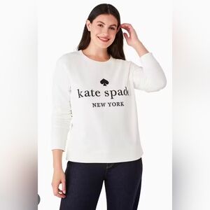 Kate Spade New York Pullover Sweater Women’s Small Embroidered Logo White/Black